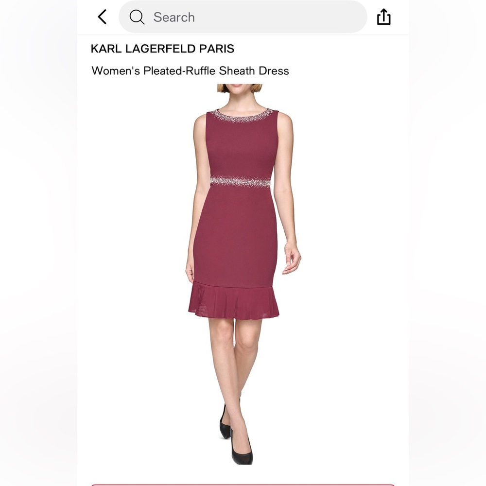 Karl Lagerfeld Burgundy Pencil Skirt